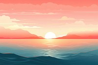 Sunset ocean backgrounds landscape sunlight.
