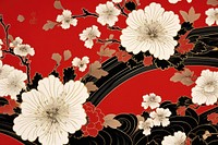Kimono textile pattern flower wallpaper.