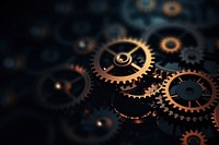 Cog and gears on dark background backgrounds technology abstract.