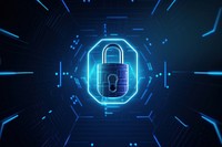 Lock symbol on blue background backgrounds technology security.