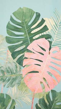 Monstera leaf shapes craft backgrounds painting person.
