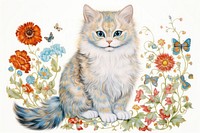 Cat painting pattern drawing.