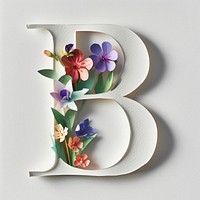 Letter B font alphabet flower text.