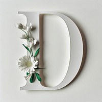 Letter D font flower plant white.