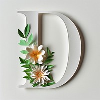 Letter D font flower plant art.