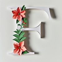 Letter F font flower plant art.