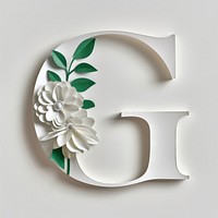 Letter G font number white gardenia.