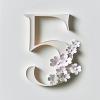 Letter number 5 flower white font.