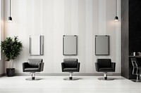Hair salon background furniture chair architecture.