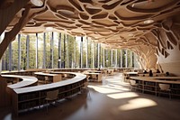 School wood architecture furniture.