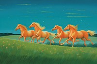 8 Mustang horses outdoors running animal.