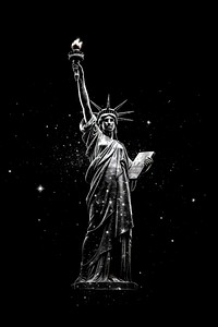 Statue of liberty sculpture black light.