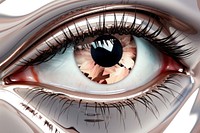 3d render of a eye in surreal abstract style adult cosmetics portrait.