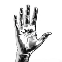 3d render of a hand in surreal abstract style white background monochrome clothing.