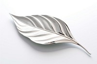 3d render of a leaf in surreal abstract style silver plant metal.