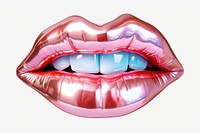 3d render of a lip in surreal abstract style lipstick white background cosmetics.