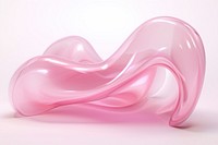 3d render of a pink shape in surreal abstract style furniture softness rippled.