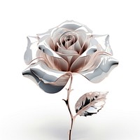 3d render of a rose in surreal abstract style flower plant white.