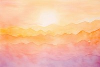 Sunset mountain painting backgrounds sunlight.