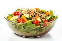Quinoa in salad plate food bowl.