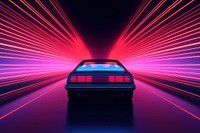 Retrowave car vehicle light neon.