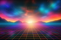 Retrowave rainbow backgrounds abstract sunset.