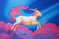 A goat on the sky livestock painting animal.