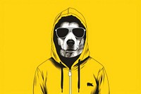 CMYK Screen printing dog sweatshirt glasses adult.