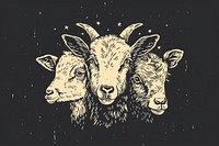 CMYK Screen printing farm animals livestock mammal sheep.