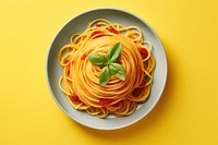 Spaghetti pasta plate food.