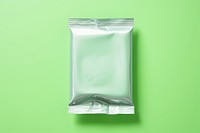 Protein powder sachet green green background plastic.