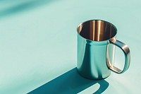 Stainless steel mug coffee drink cup.