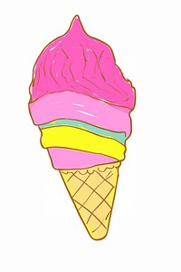 Ice cream dessert food cone.