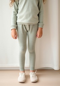 Knit cashmere kid leggings footwear pants sweatshirt.