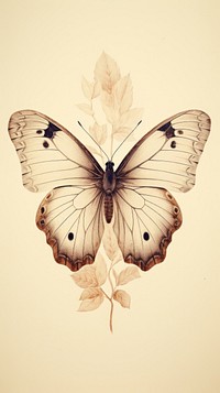 Vintage drawing of butterfly sketch animal insect.