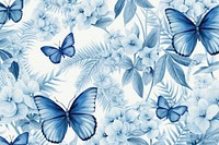 Seamless monotone butterfly wallpaper pattern backgrounds nature flower.