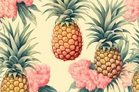 Seamless monotone pineapples wallpaper backgrounds pattern fruit.