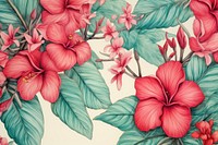 Seamless nature wallpaper pattern flower backgrounds hibiscus.