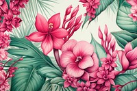 Seamless tropical pattern flower backgrounds plant.