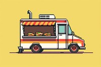 Food truck cut pixel vehicle transportation architecture.