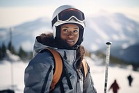 Skiing sports portrait outdoors.