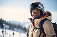 Skiing sports portrait outdoors.