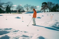 Snow golf sports recreation outdoors.