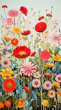 Summer flower meadow painting pattern plant.