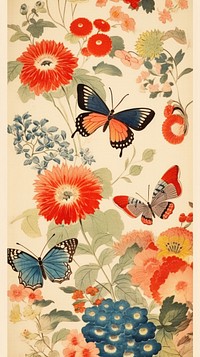Butterfly painting pattern flower.
