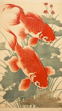 Traditional japanese goldfish animal wildlife aquarium.