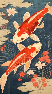 Traditional japanese koi fish animal representation creativity.