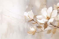 White magnolia watercolor background painting blossom flower.