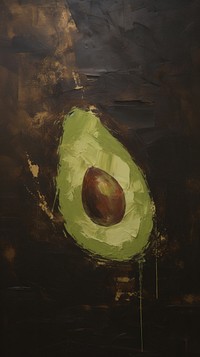 Acrylic paint of avocado food freshness darkness.