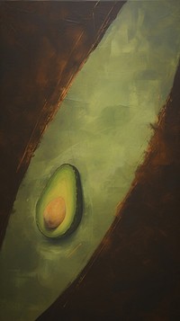 Acrylic paint of avocado darkness painting produce.